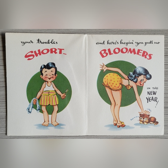 🎅🏼 RARE 1940s Vintage Funny Naughty Christmas Card - Made by A Nova Laugh 🎅🏼 - Picture 4 of 5